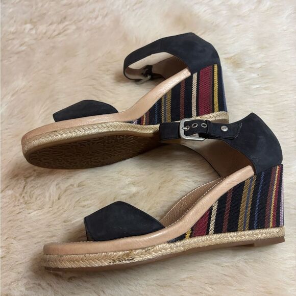 Ugg Black Wedge Sandals with Rainbow Heels - Picture 5 of 8